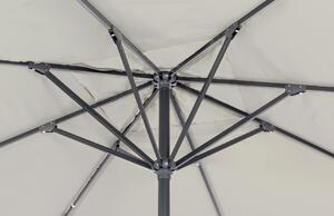 Světle šedý látkový slunečník Bizzotto Algelero 400 x 400 cm s černou konstrukcí