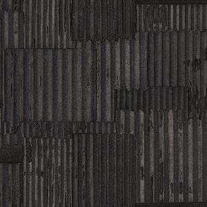 Černá metalická vliesová tapeta design vlnitý plech 347617, Matières - Metal, Origin