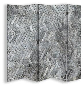 Paraván Vzorovaný šedý Rozměry: 180 x 170 cm, Provedení: Klasický paraván