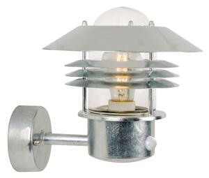NORDLUX Zahradní nástěnná lampa s čidlem VEJERS, 1xE27, 60W, galvanizovaná ocel 25101031