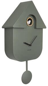 Time for home Matně zelené nástěnné hodiny Burung 41 cm