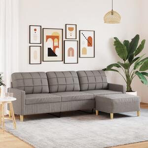 3místná pohovka s podnožkou taupe 210 cm textil 3278256