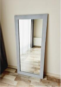 Šedé dekorativní nástěnné velké zrcadlo DFN Wood, 120x50