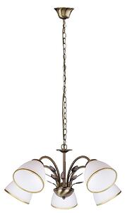 RABALUX Závěsný pětiramenný lustr na řetězu ALETTA, 5xE14, 40W, bronzový 002780