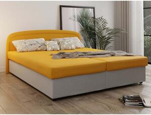 Čalouněná postel Zofie 180x200, žlutá, včetně matrace