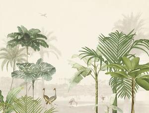 Vliesová obrazová tapeta Oáza, palmy, ptáci 317401, 371 x 280 cm, Oasis, Eijffinger