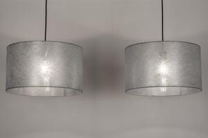 Závěsné designové svítidlo Duo Silver and Black Unima (LMD)