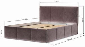 Čalouněná postel Bjorn 180x200, šedohnědá, bez matrace