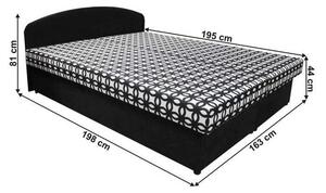 Čalouněná postel Anja 160x200, černá, včetně matrace