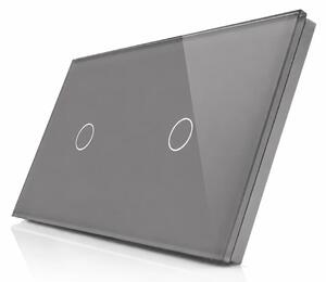 Skleněný panel pro 2 jednoduché vypínače ROON - R-1C/1C-GR