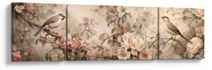 Obraz - Vintage malba ptáčků (170x50 cm)
