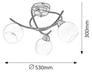 RABALUX Stropní osvětlení EVANGELINE, 3xE14, 40W, bronzové 007119
