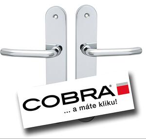 Bezpečnostní kování COBRA TITAN + s překrytím (OC - chrom lesklý), klika pravá / koule, Otvor na cylindrickou vložku PZ, COBRA OC (chrom lesklý), 92 mm