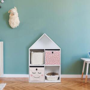 Home Deco Kids Látkový úložný box růžový se zlatými puntíky 30x30x30 cm