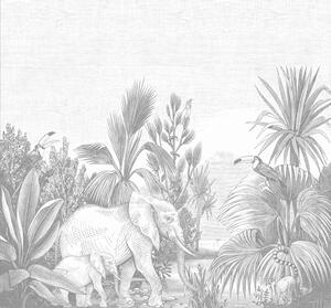 Vliesová obrazová tapeta Džungle, sloni 159061, 300 x 279 cm, Forest Friends, Esta