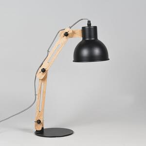 Stolní industriální lampa Tavollo Wood Nero (Greyhound)