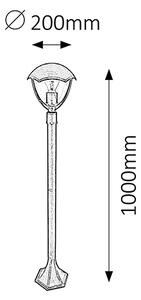 RABALUX Venkovní stojací lampa MIAMI, 1xE27, 40W, 100cm, zlatá, IP44 008674