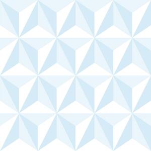 Modro-bílá vliesová tapeta, 3D hvězdicový vzor 138912 rozměry 0,53 x 10,05 m