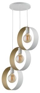 Lustr na lanku HAPPY 3xE27/60W/230V bílá/zlatá