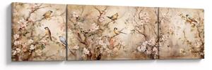 Obraz - Vintage malba ptáčků II. (170x50 cm)