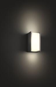 PHILIPS HUE Venkovní nástěnné LED chytré osvětlení HUE TURACO, 9,5W, teplá bílá, hranaté, šedé, IP44 1647293P0