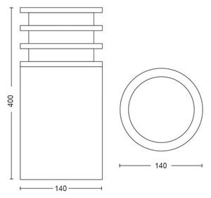 17402/93/P0 Hue White Lucca venkovní sloupkové LED svítidlo E27 1x9,5W 806lm 2700K IP44 antracit