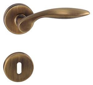 Dveřní kování MP Claudia R 1938 (OGS - Bronz česaný matný), klika-klika, Otvor pro obyčejný klíč BB, MP OGS (bronz česaný mat)