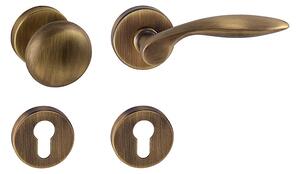 Dveřní kování MP Claudia R 1938 (OGS - Bronz česaný matný), klika-klika, Bez spodní rozety, MP OGS (bronz česaný mat)