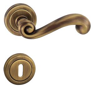 Dveřní kování MP Carla - R 738 (OGS - Bronz česaný matný), klika-klika, Otvor pro obyčejný klíč BB, MP OGS (bronz česaný mat)