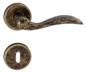 Dveřní kování MP Lea R 1948 (OBA - Antik bronz), klika pravá-koule, Otvor na cylindrickou vložku PZ, MP OBA (antik bronz)