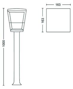 PHILIPS HUE Venkovní stojací LED chytrá lampa HUE ECONIC s funkcí RGB, 15W, teplá bílá-studená bílá, IP44 1744230P7