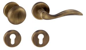 Dveřní kování MP Lea R 1948 (OGS - Bronz česaný matný), klika-klika, Bez spodní rozety, MP OGS (bronz česaný mat)