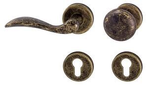Dveřní kování MP Lea R 1948 (OBA - Antik bronz), klika-klika, Bez spodní rozety, MP OBA (antik bronz)