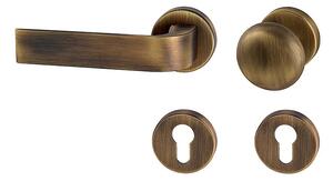 Dveřní kování MP CINTO - R 2732 (OGS - Bronz česaný matný), klika-klika, Bez spodní rozety, MP OGS (bronz česaný mat)