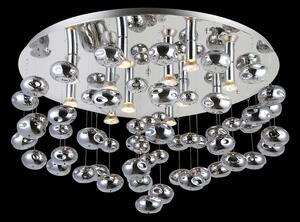 LUXERA Designový přisazený lustr AMARILLO, 12xGU10, 50W, 80cm, kulatý, chromovaný 46120