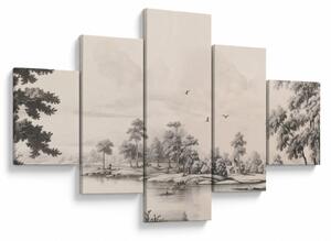 Obraz - Vintage kresba krajiny (125x70 cm)