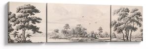 Obraz - Vintage kresba krajiny (170x50 cm)