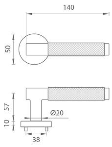 Dveřní kování MP FO - CITY - R (BS - Černá matná), klika-klika, Bez spodní rozety, MP BS (černá mat)