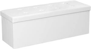 SONGMICS Úložný sedací box čalouněný skládací 110 cm bílý