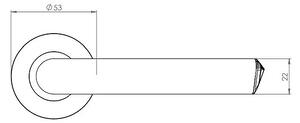 Dveřní kování MP GK - CRYSTAL - R (BN - Broušená nerez), klika-klika, Bez spodní rozety, MP BN (broušená nerez)