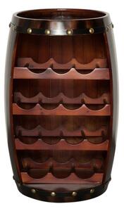 Dřevěná vinotéka ve tvaru španělského sudu 65 cm pro 14 lahví - cherry