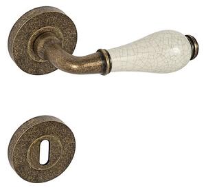 Dveřní kování MP - LEONTINA - R (OBA - Antik bronz), klika levá / koule, Otvor na cylidrickou vložku, MP OBA (antik bronz)