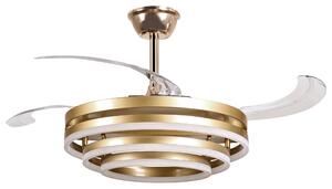 Stropní ventilátor se světlem AUCILLA s dálkovým ovládáním LED Zlatá