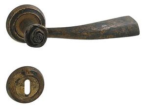 Dveřní kování MP LI - ROSE - R (OBA - Antik bronz), klika-klika, Otvor na cylidrickou vložku, MP OBA (antik bronz)
