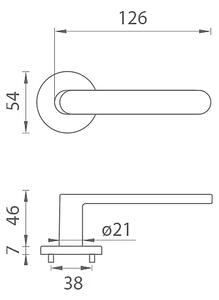 Dveřní kování MP Fragola - R 7S (OC - Chrom lesklý), klika-klika, Bez spodní rozety, MP OC (chrom lesklý)