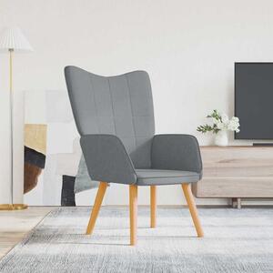 Relaxační křeslo světle šedé textil 327919