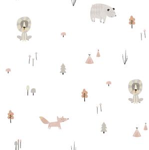 Papírová dětská tapeta se zvířátky v lese 3350-3, Oh lala, ICH Wallcoverings