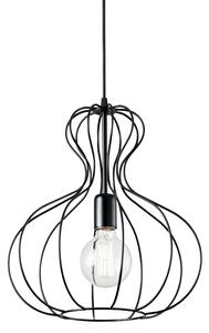 IDEAL LUX Závěsný moderní lustr na lanku AMPOLLA, černý, 35cm 148502