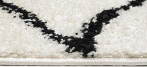 Makro Abra Koberec Běhoun Shaggy DELHI 6063A krémový černý Rozměr: 60x200 cm