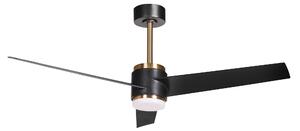 Stropní ventilátor se světlem TROUT s dálkovým ovládáním LED Černá
